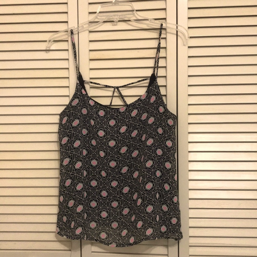 Black floral tank top